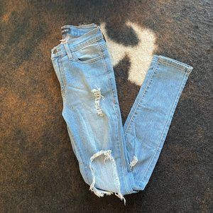 Fashion Nova Ripped Light Wash Skinny Jean